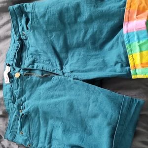 Pride bunny size 34 shorts teal
